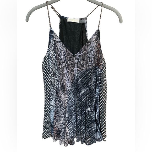 RAMY BROOK NY Eliora Python & Crocodile Chain Detail Tank S 18.5” p2p $295 NWOT - Picture 2 of 11
